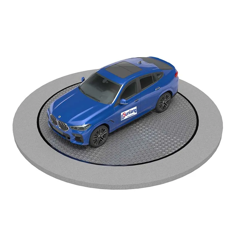 Custom electric car turntable designed for easy vehicle rotation and parking