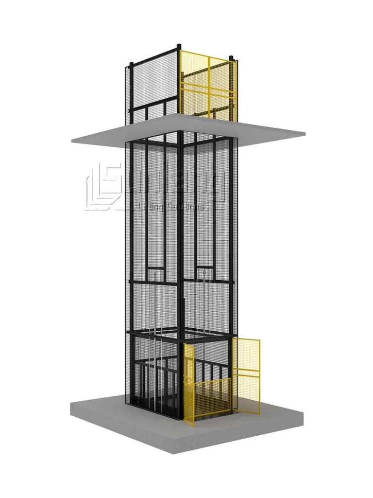 Industrial cargo lift platform for heavy material handling in factories and warehouses
