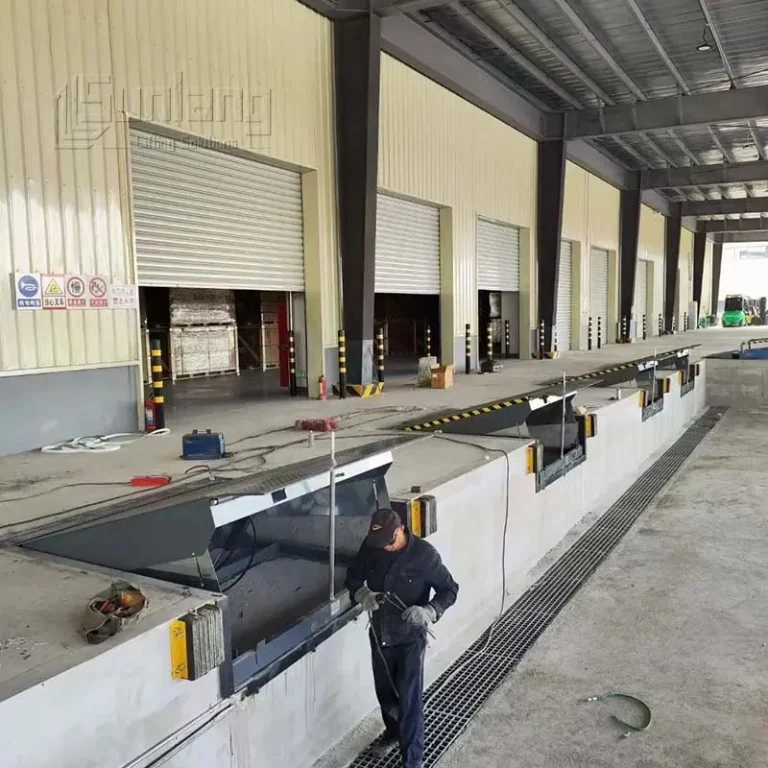 Dock leveler system designed for logistics and warehouse operations