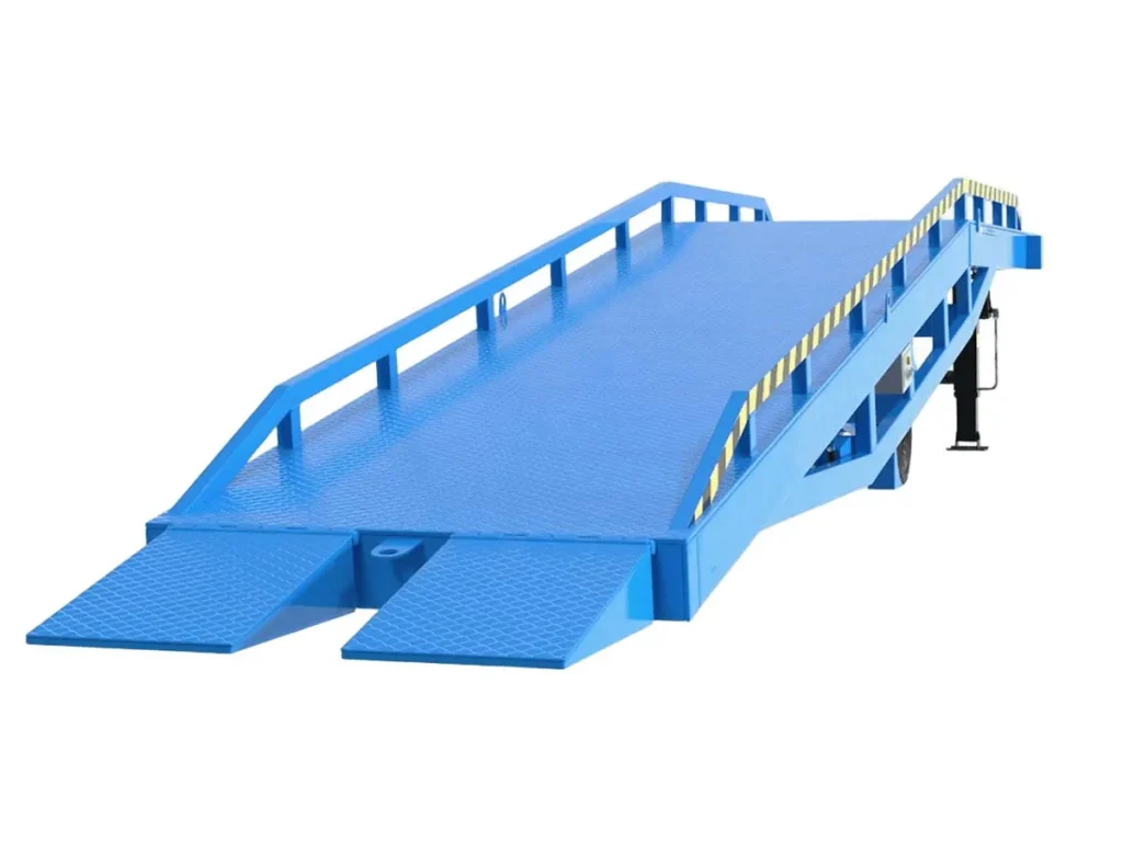 Loading dock ramp supplied for warehouse and logistics operations