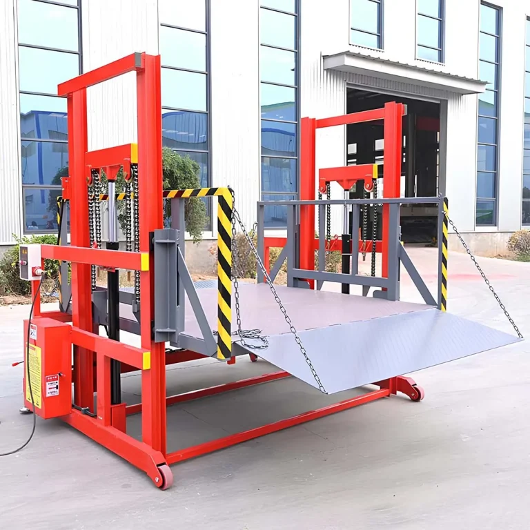 Mobile loading platform serving as container truck ramp