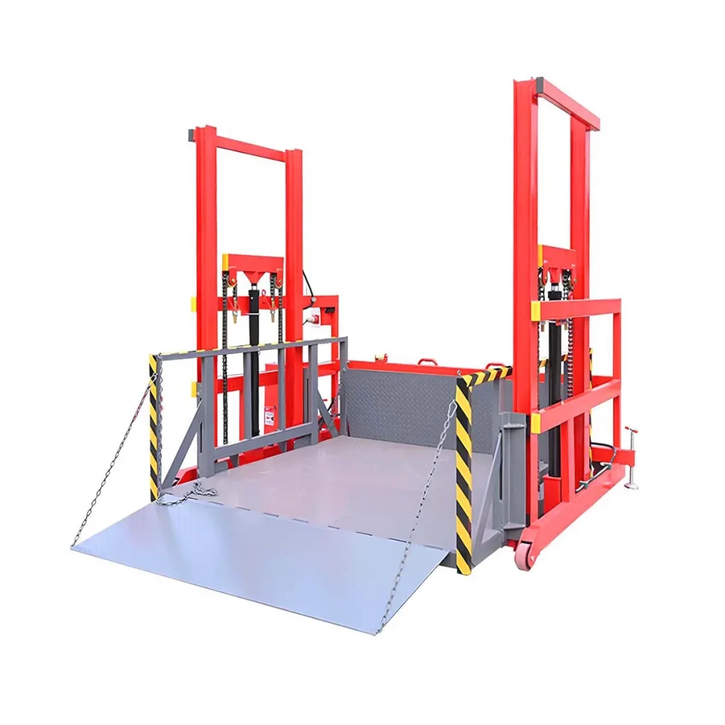 Mobile loading platform designed for container unloading operations