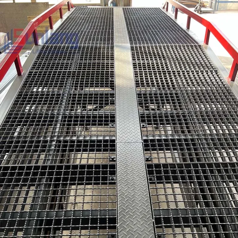 Mobile loading ramp with anti-slip surface for safe cargo handling